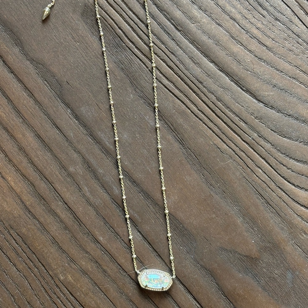 Kendra Scott Gold Necklace with Opalescent Stone